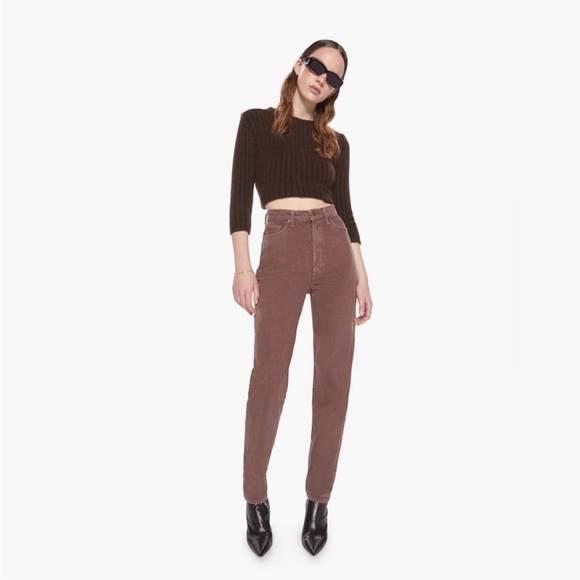 MOTHER SNACKS Twizzy Jean Skimp French Toast High Waist Brown Sz 23 NEW - Picture 1 of 13